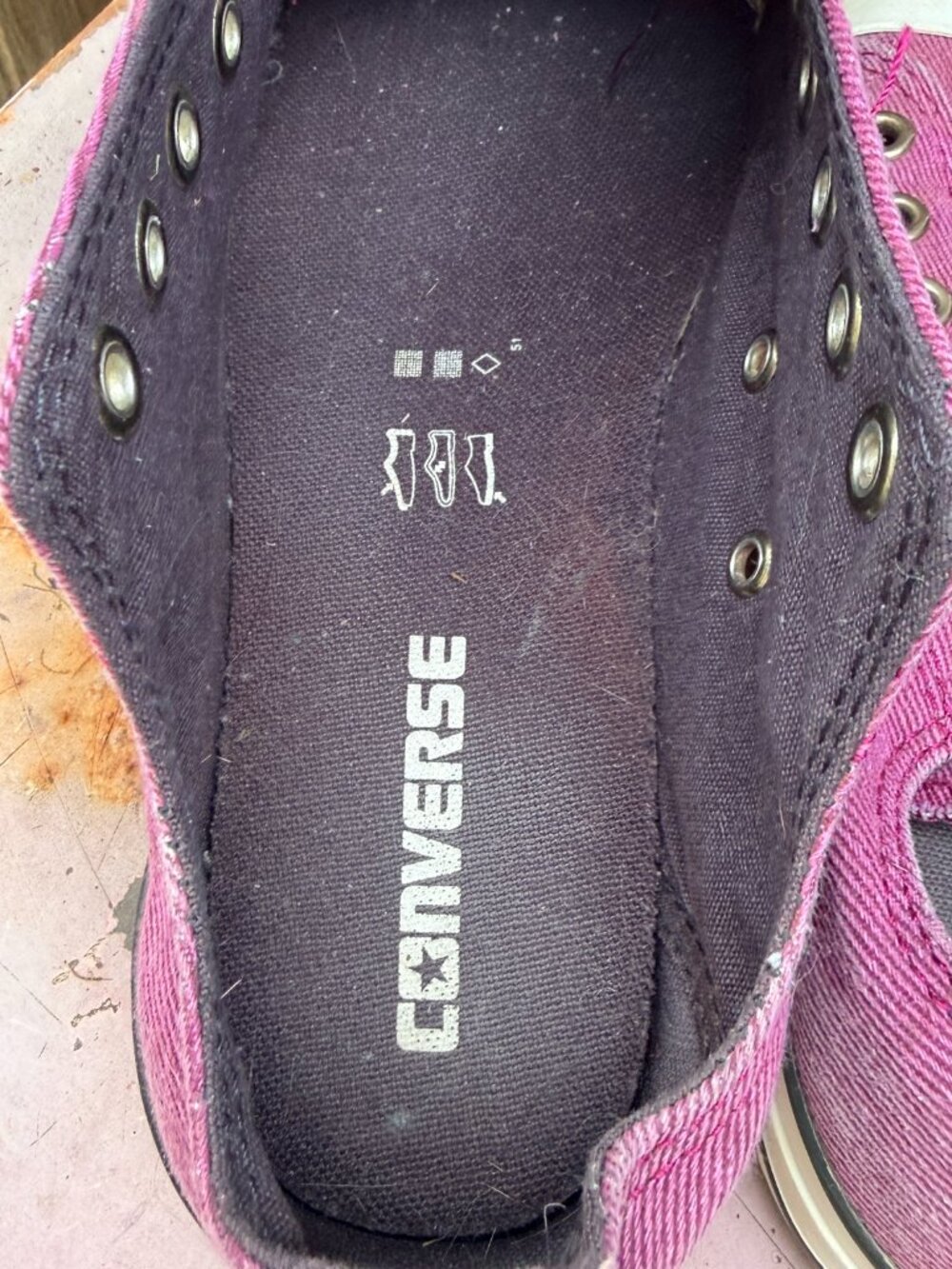 Mauve Pink Converse low Top Tennis Shoes Sneakers Chucks Size Womens 6.5 Mens 4. - Picture 5 of 6